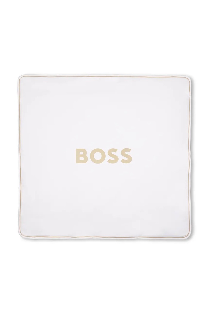 BOSS kocyk bawełniany niemowlęcy J53093 beżowy SS26