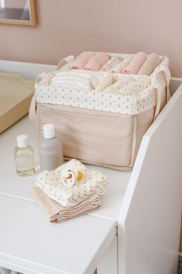 Cam Cam Copenhagen φορητός οργανωτής παιδικός βαμβακερός Rowan 1658.P102 μπεζ SS26