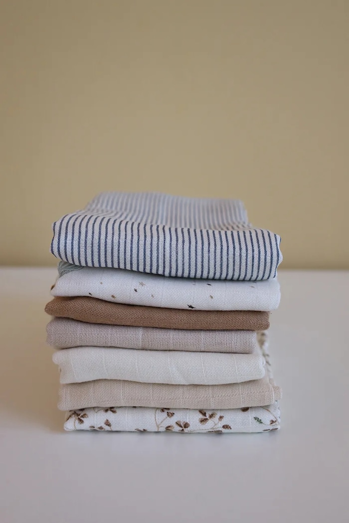 Cam Cam Copenhagen plienka detská bavlnená Classic Stripes Blue, Praline, Creme White 3-pak 503.P85 modrá SS26
