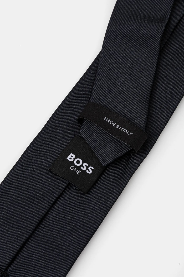 BOSS вратовръзка мъжка от коприна H-TIE CM 7.5 ONE 50556054 тъмносин SS26