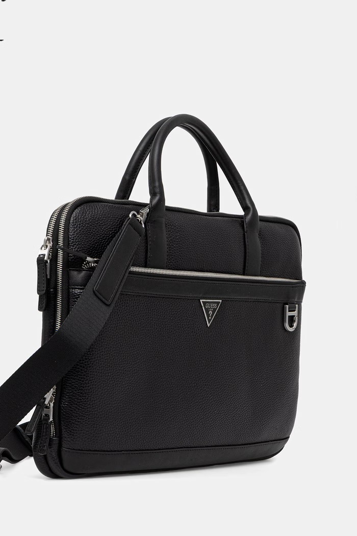 Kožna torba za laptop Guess MONACO HMMOGR.P6147 crna SS26