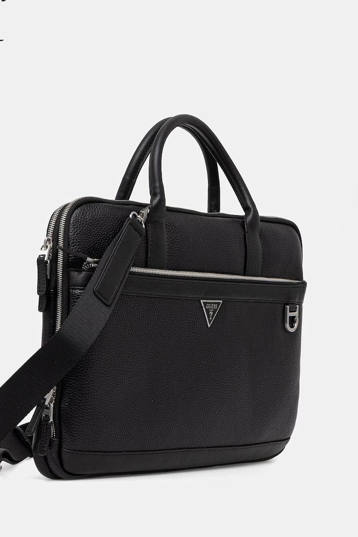 Kožna torba za laptop Guess MONACO HMMOGR.P6147 crna SS26