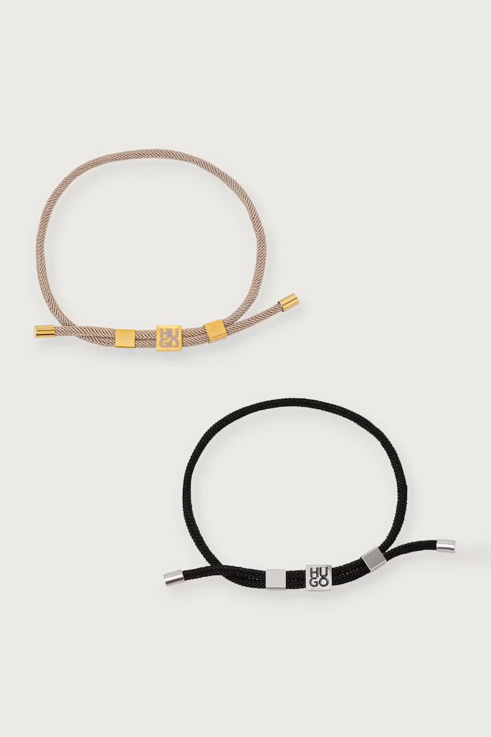 HUGO Set de brățări pentru bărbați E-HUGOCORD3-BRA pachet de 2 50552605 negru SS26