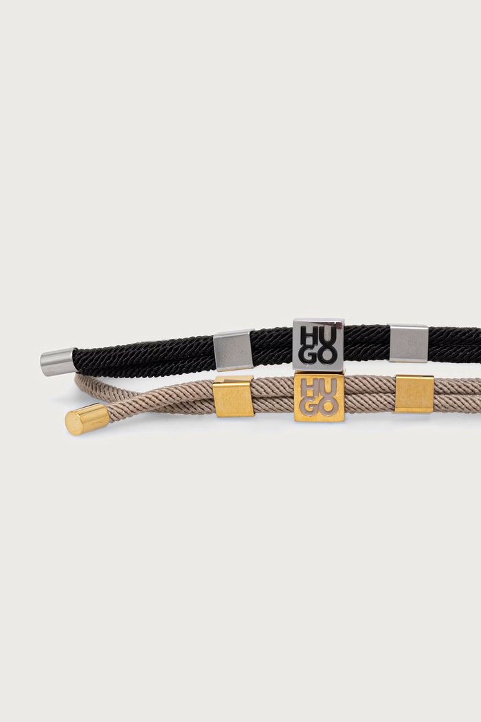Doplňky HUGO sada náramků pánská E-HUGOCORD3-BRA 2-pack 50552605 černá