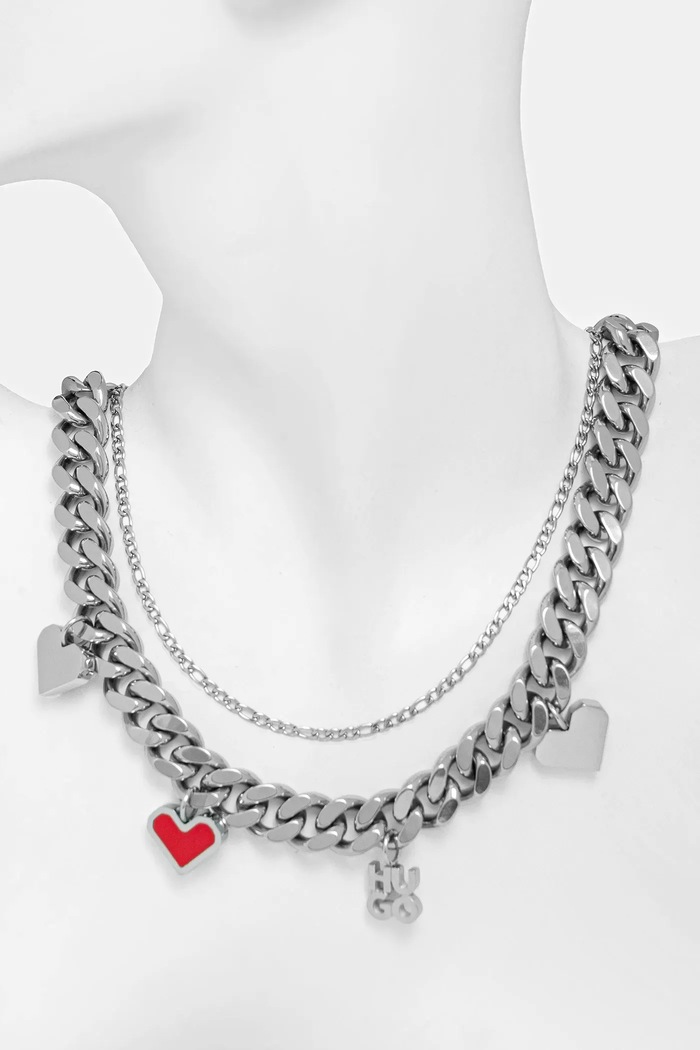 Doplnky Náhrdelník HUGO E-VALENTINCHARMS-NEC 50556677 strieborná