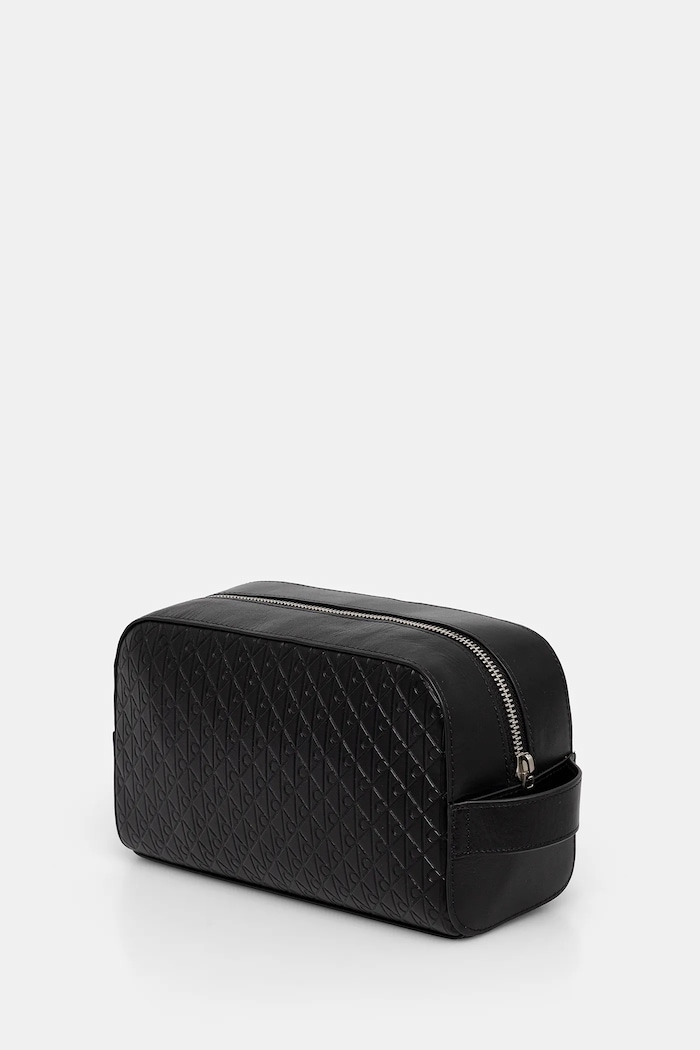 Kožená kozmetická taška Calvin Klein LV04D1146G čierna SS26