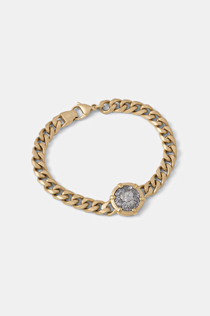 Guess Мъжка гривна LION LEGACY злато JUMB06.060JW