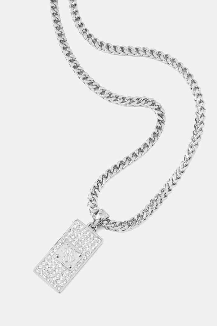 Guess náhrdelník s přívěskem pánský z nerezové oceli 4G FRONTIERS JUMN06.030JW stříbrná SS26