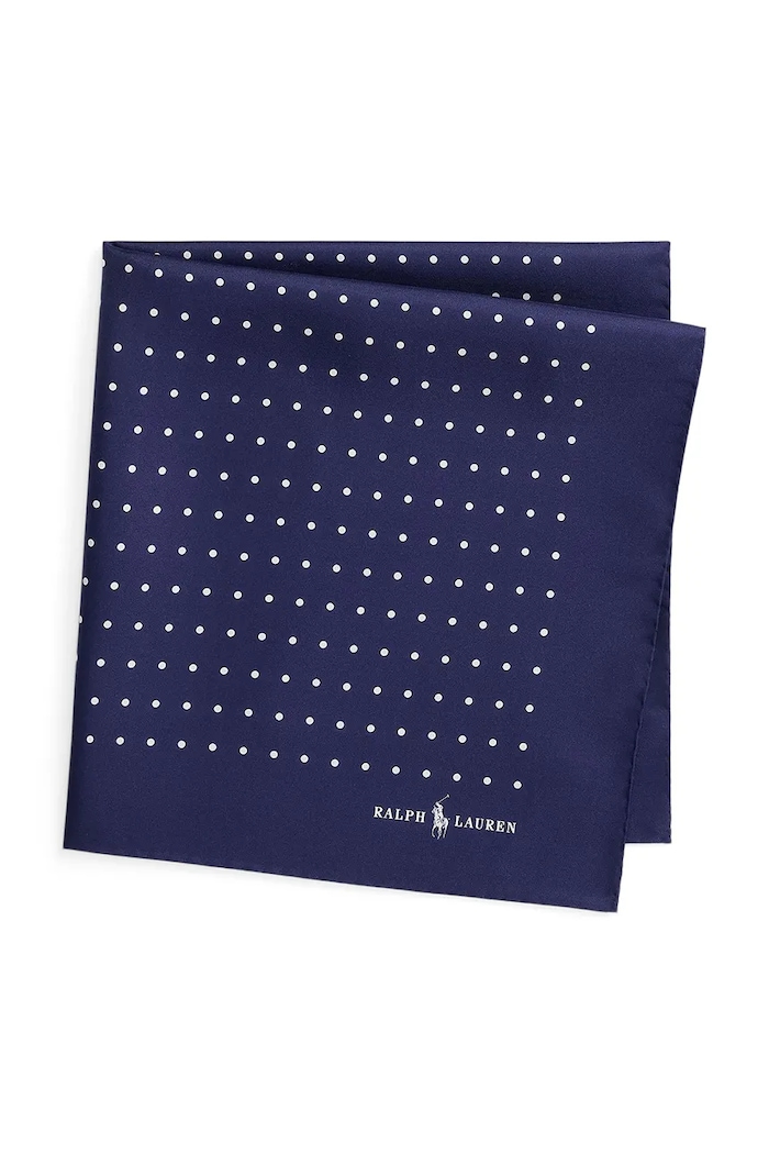 Polo Ralph Lauren batistă de buzunar pentru bărbați, din mătase 712B13420 bleumarin SS26