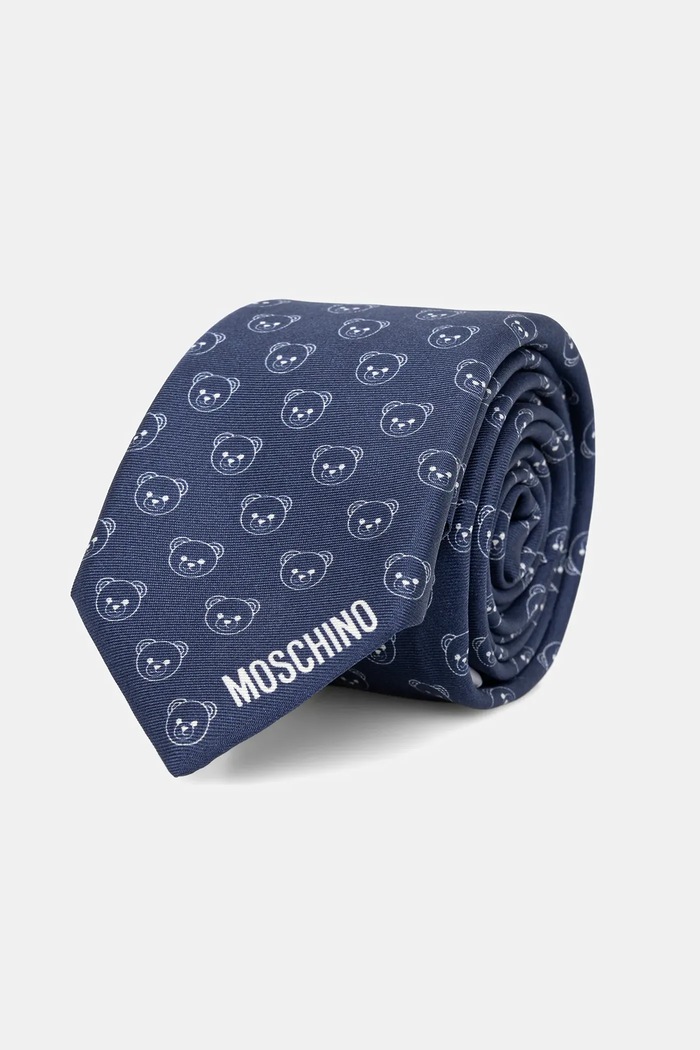 Moschino cravată bărbătească de mătase bleumarin M5895.55079