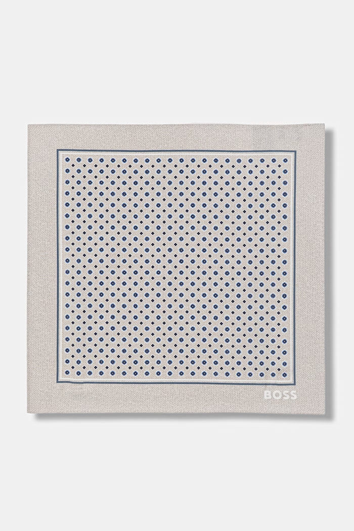 BOSS Vreckovka do saka pánska hodvábna POCKET SQ. ONE béžová 50561707