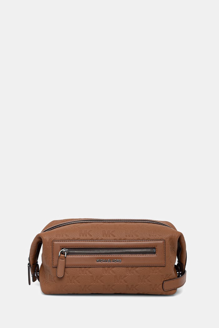Michael Kors kozmetická taška pánska kožená hnedá 33S6LJSN2L
