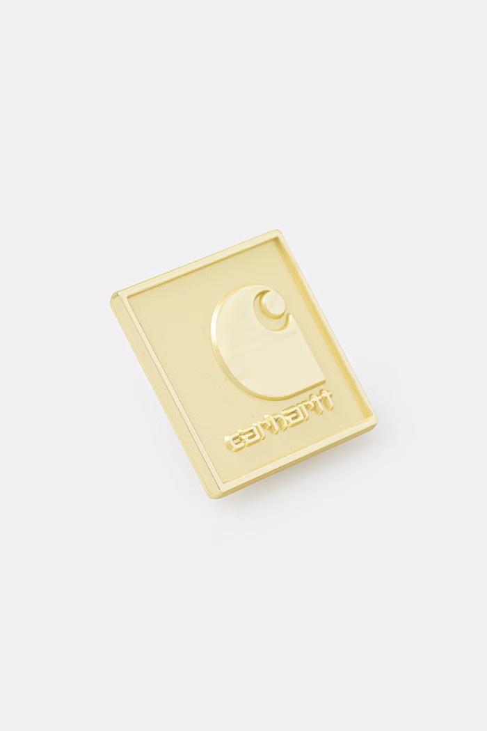 Carhartt WIP Square Label Pin ανδρικές μεταλλικές καρφίτσες χρυσαφί I036602.3KXX