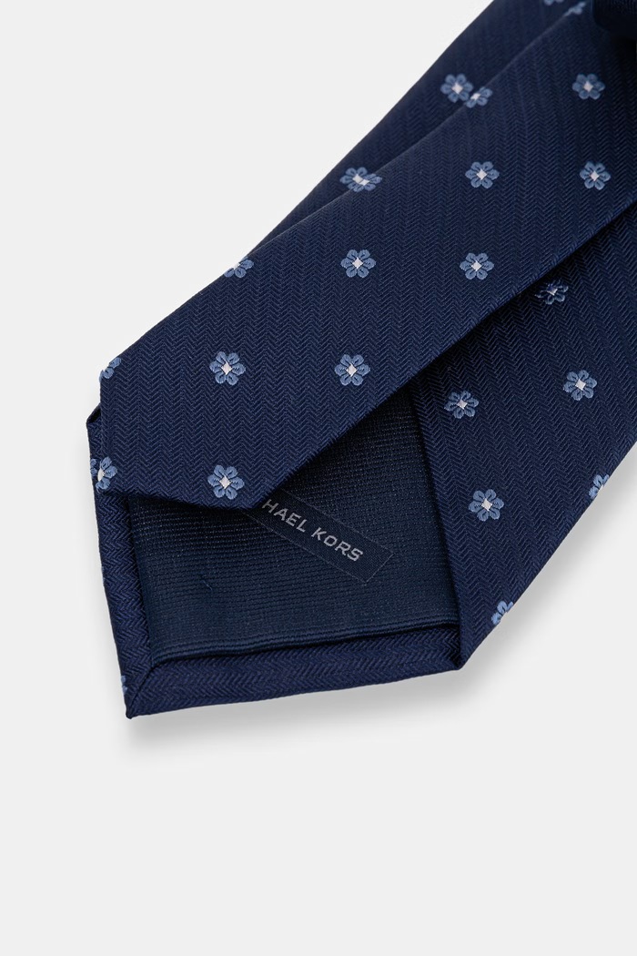 Michael Kors cravată pentru bărbați, din mătase MK0DT00224 bleumarin SS26
