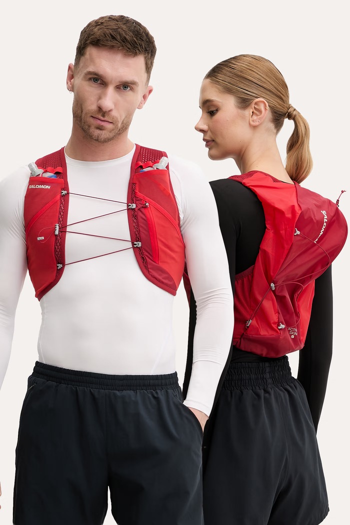 Bežecká vesta Salomon ACTIVE SKIN 8 červená LC2177900