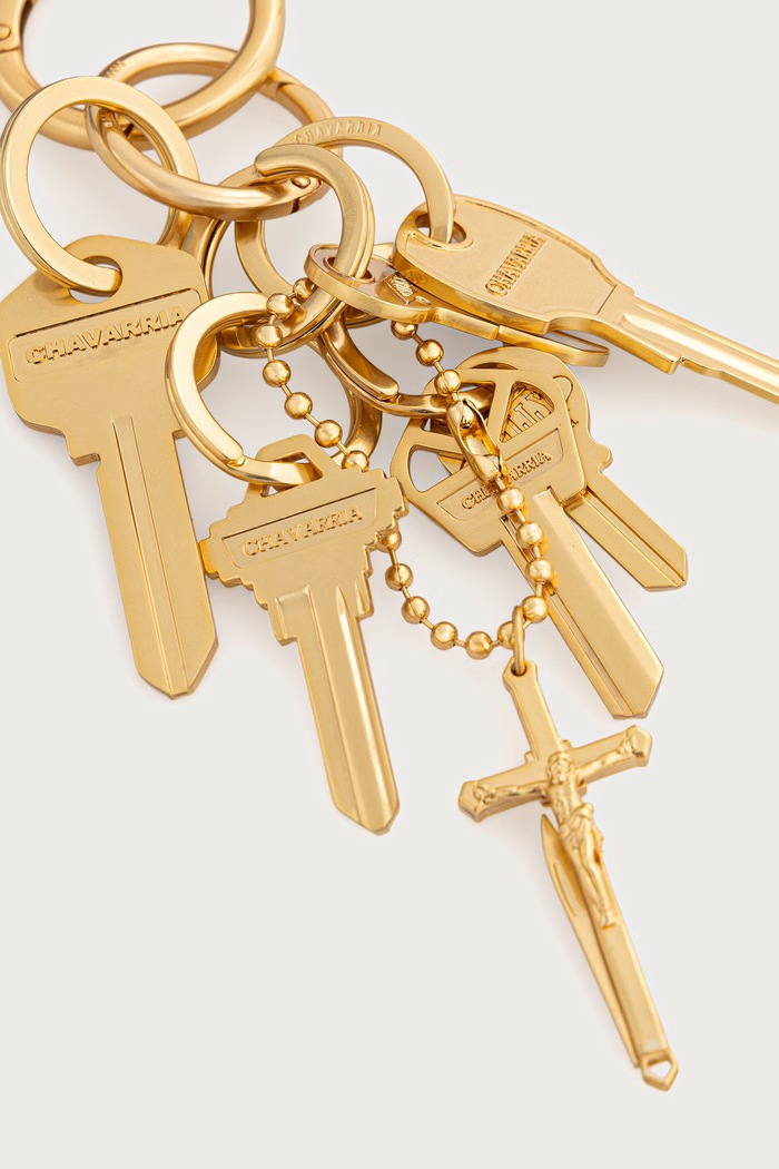 Willy Chavarria STAFF KEY FOBS portachiavi WCJWL0008 oro SS26