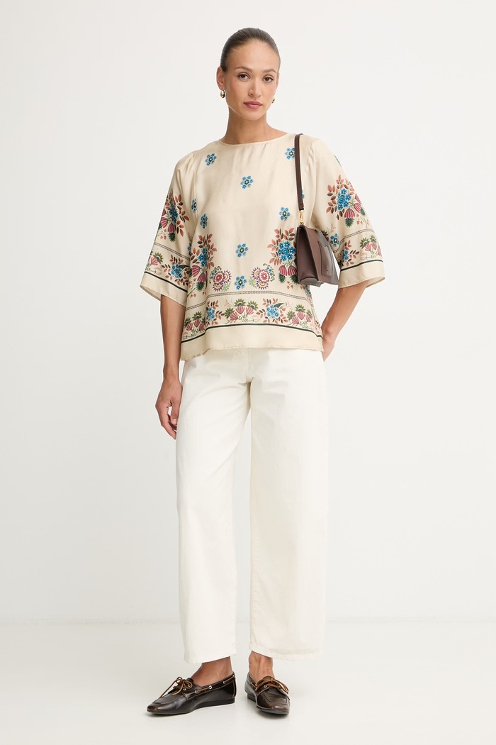 Weekend Max Mara blúzka dámska hodvábna SAMBA 2615111062600 béžová SS26