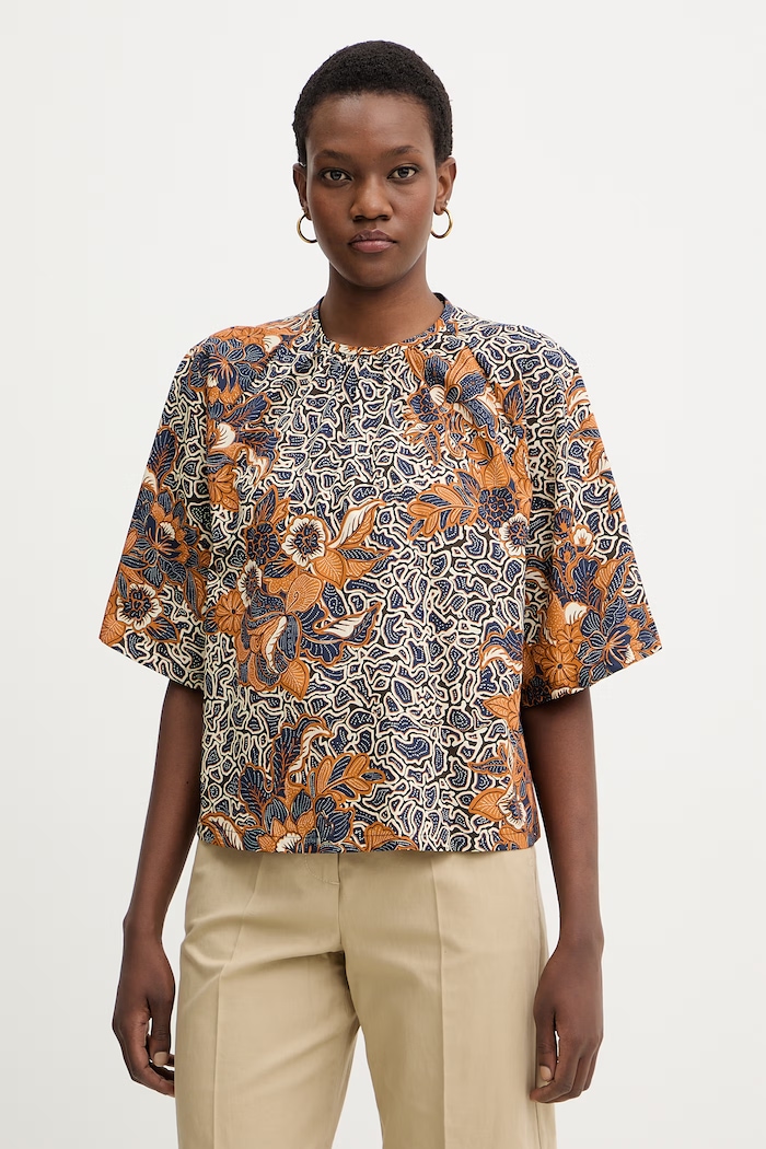 Bavlnená blúzka Weekend Max Mara QUAGLIA regular tmavomodrá 2615111162600