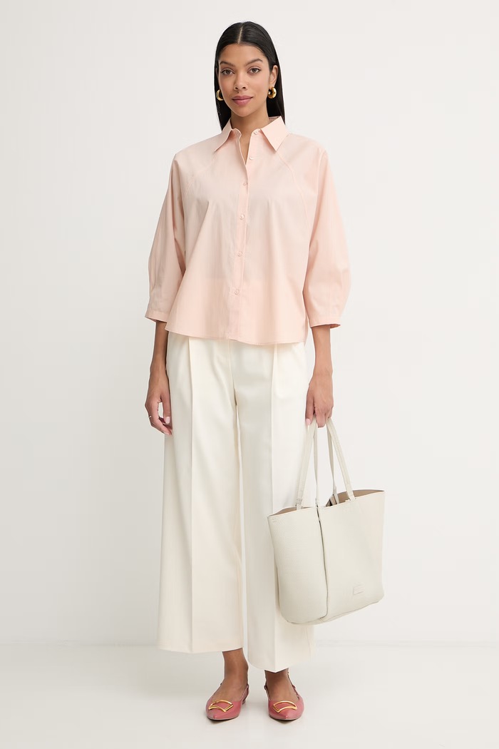 BOSS Orange košeľa dámska bavlnená C Belenta 50553519 oranžová SS26