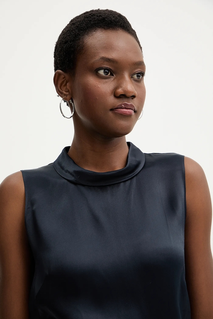 Blúzka BOSS Baurina tmavomodrá 50553047