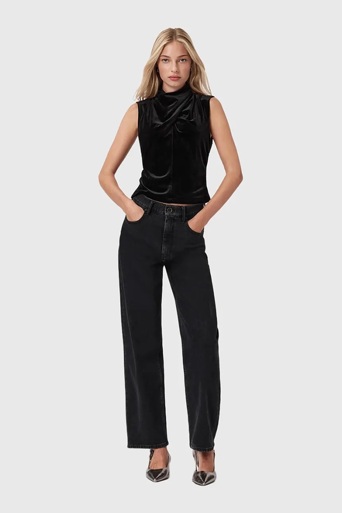 Blúzka AllSaints W012PZ čierna