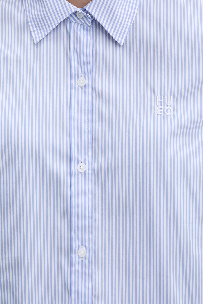 HUGO koszula damska z bawełną The Essential Shirt 50552601 niebieski