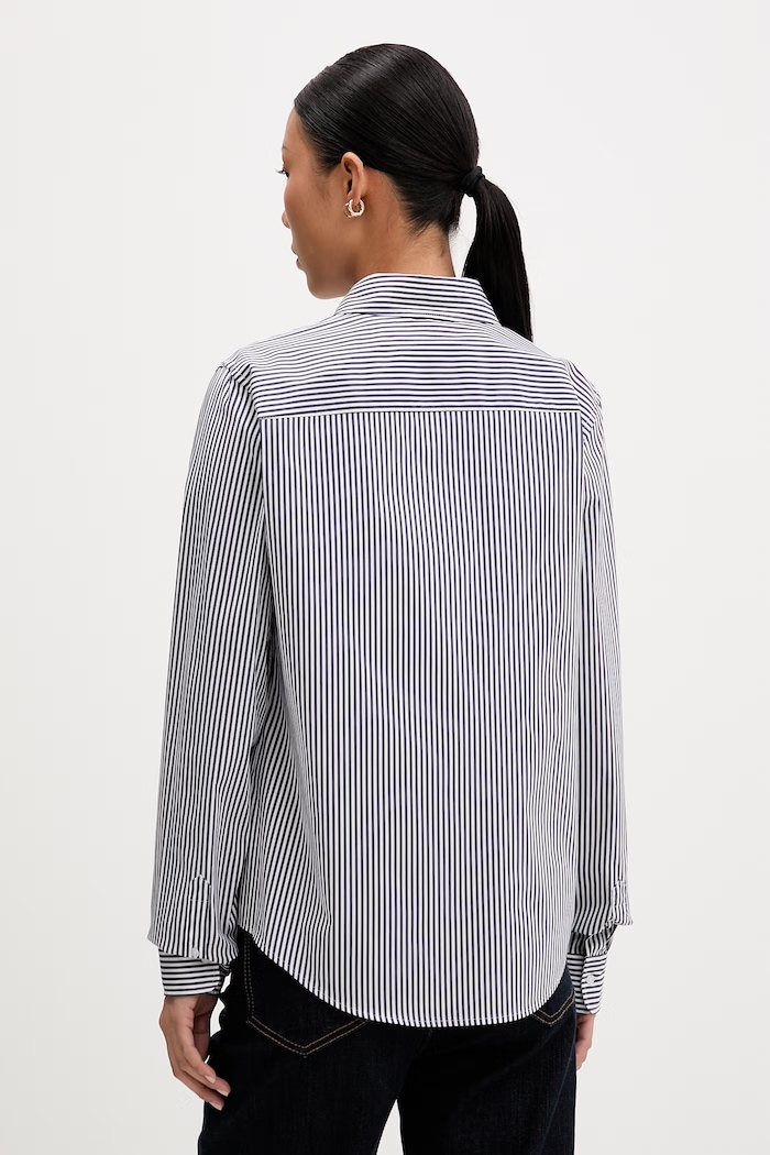 Oblečenie HUGO košeľa dámska s bavlnou The Essential Shirt 50552601 tmavomodrá