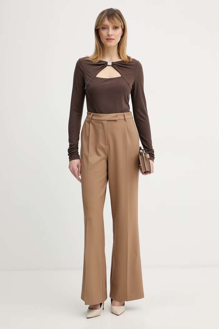 Μακρυμάνικο Guess MILENA W6RP11.KAQL2 καφέ SS26