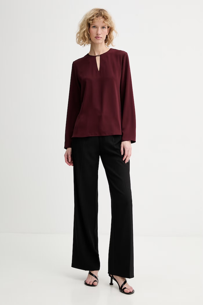 Μπλουζάκι Calvin Klein LV044E903G μπορντό SS26