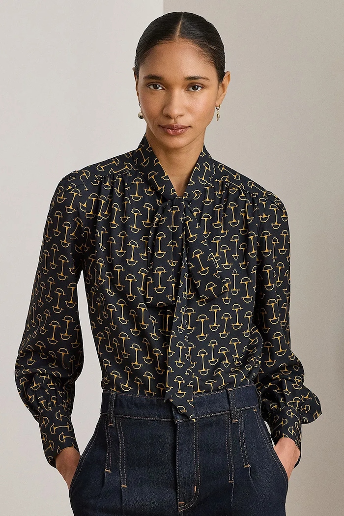 Blúzka Lauren Ralph Lauren regular tmavomodrá 200P03558