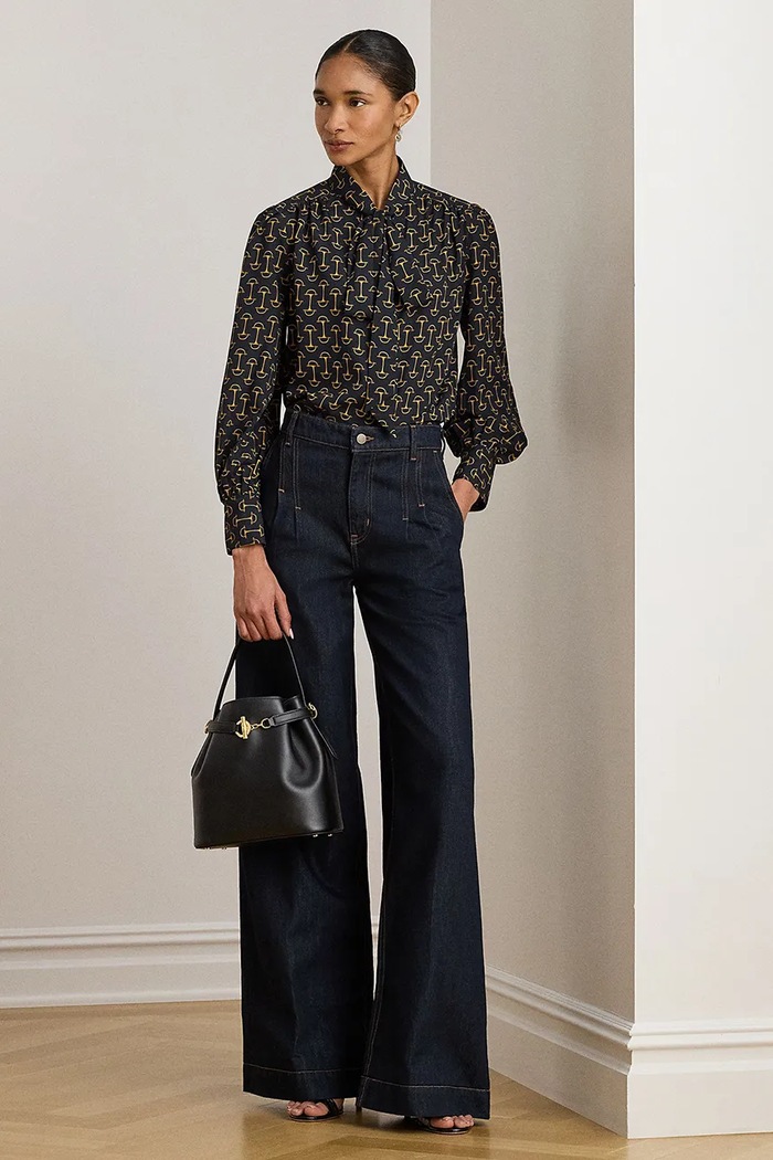 Oblečenie Blúzka Lauren Ralph Lauren 200P03558 tmavomodrá