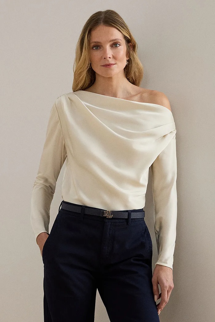 Lauren Ralph Lauren bluză uni bej 200P03566