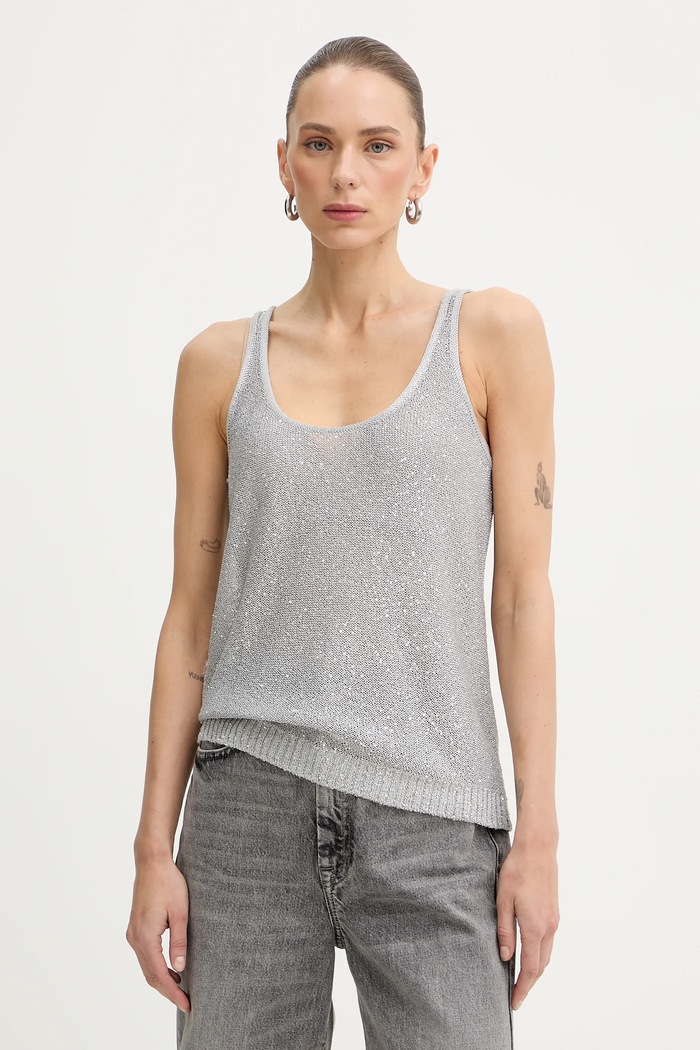 Patrizia Pepe top sima szürke 8K0402.K319