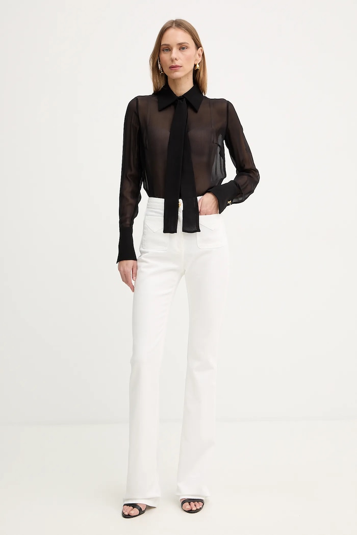 Elisabetta Franchi selyem ing CA14861E2 fekete SS26