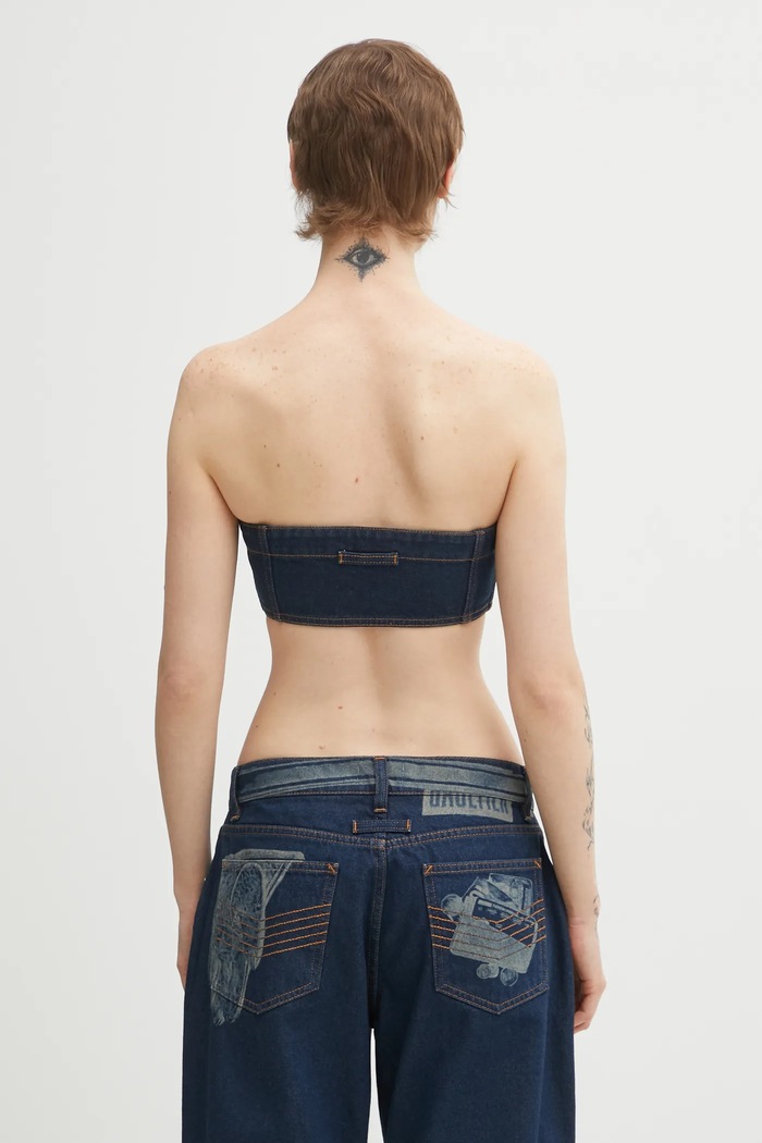 Ρούχα Μπλουζάκι τζιν Jean Paul GAULTIER Trompe L'oeil Print 26.01.W.BR014.D027 μπλε