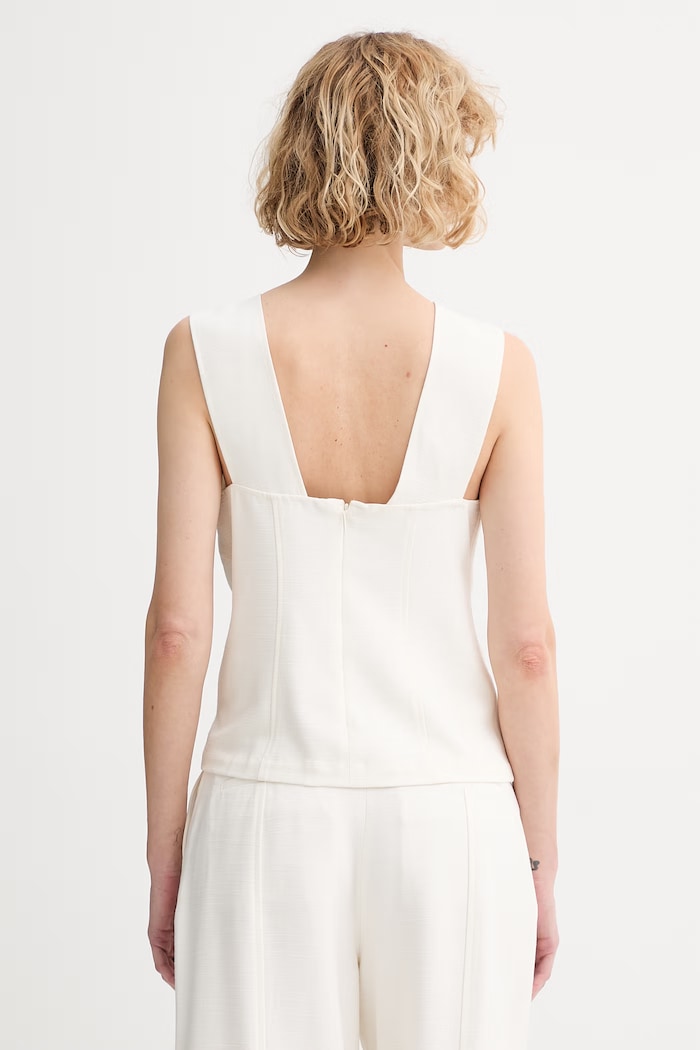 Odzież Calvin Klein bluzka na ramiączkach damska z wiskozą LV044F108G beżowy