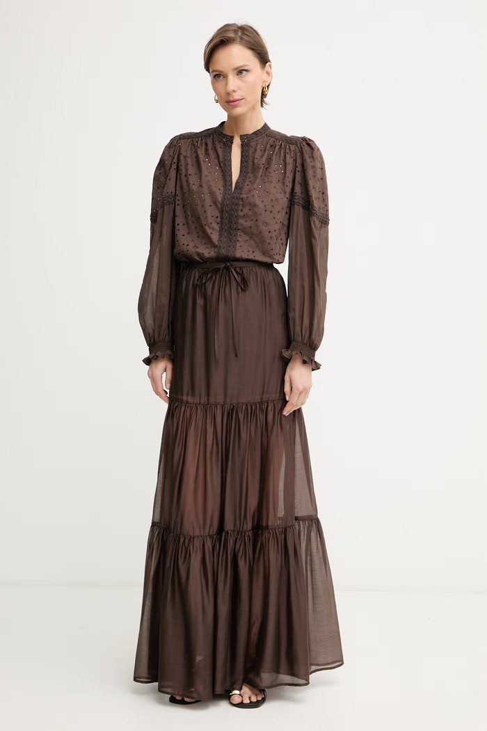 Twinset bluzka damska bawełniana 261TF2114 brązowy SS26