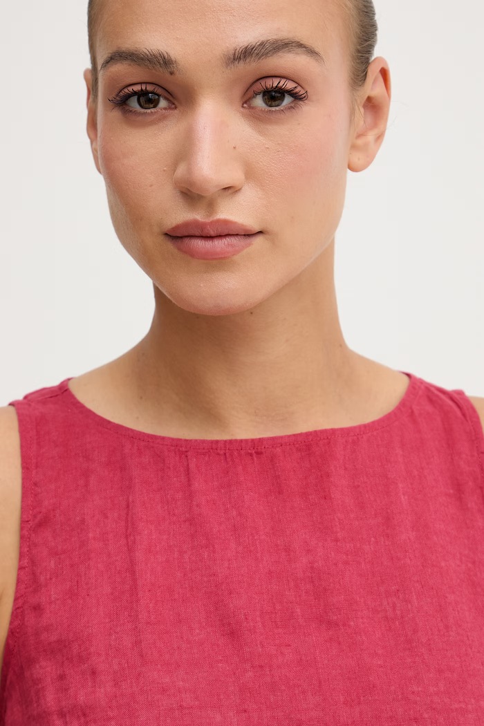 United Colors of Benetton top pentru femei din in rosu 5BMLDQ0DZ