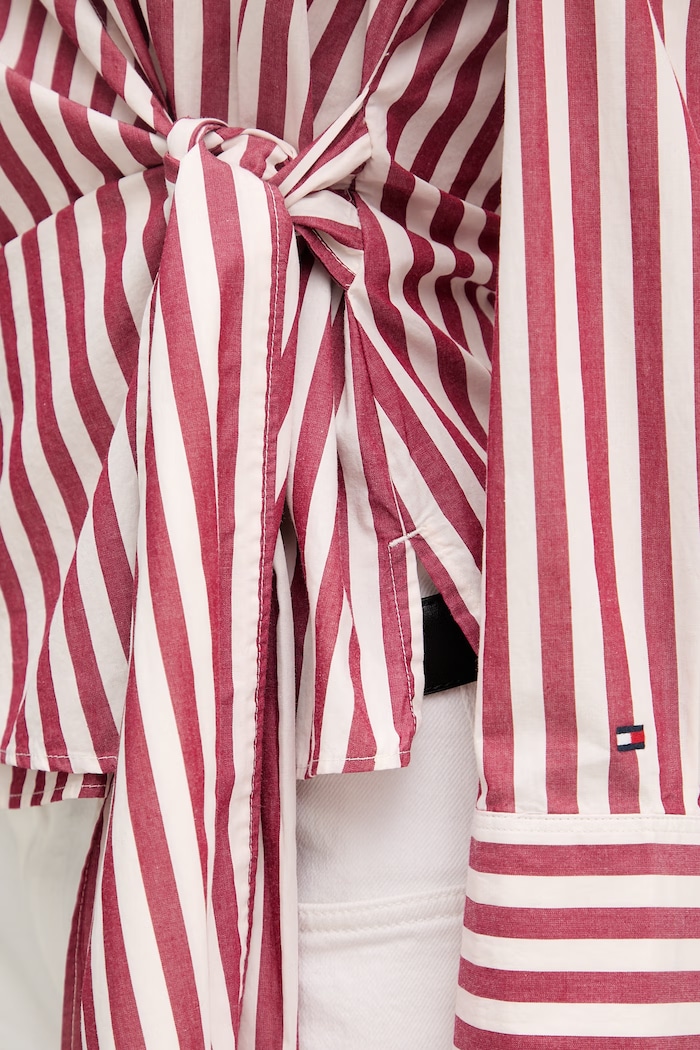 Tommy Hilfiger bluză petrecută pentru femei, din bumbac WW0WW49650 rosu