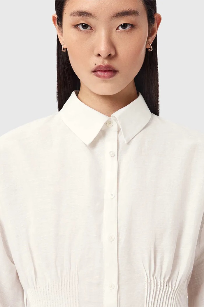 AllSaints cămașă pentru femei, din in CAROL alb W040PE