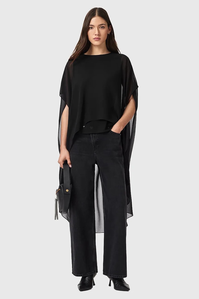 Oblečenie Blúzka AllSaints JAMIE W058PD čierna
