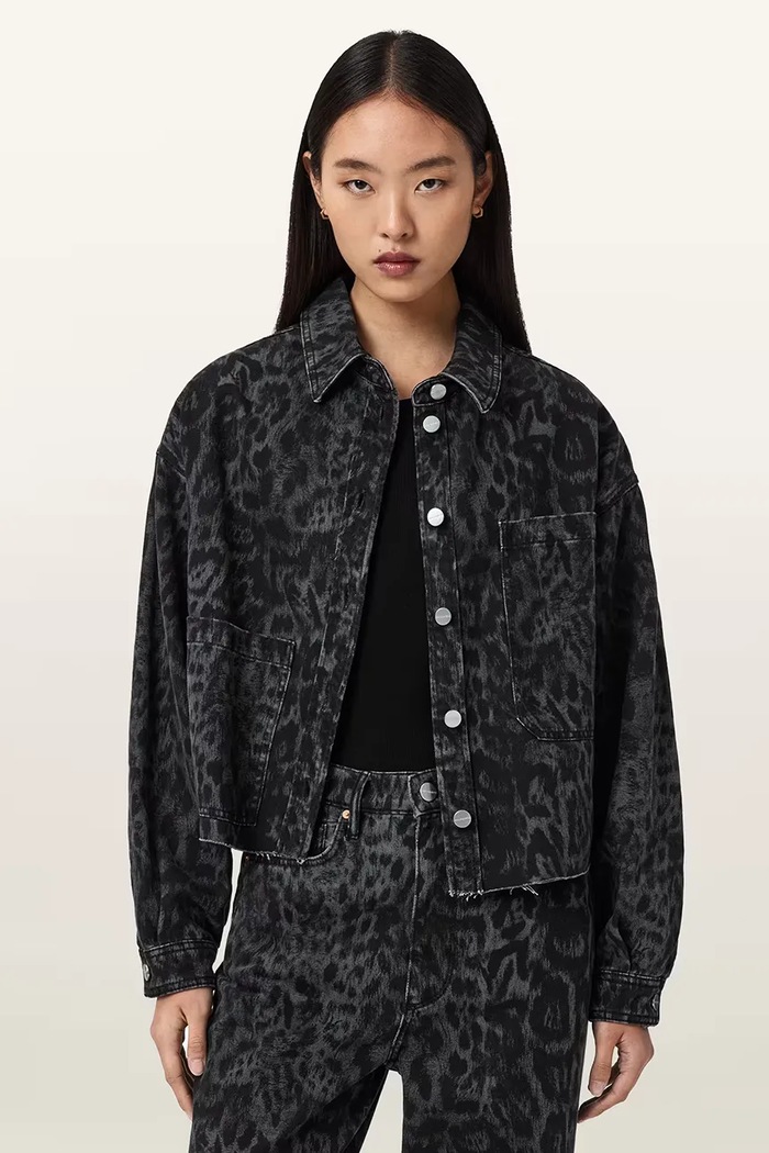 Rifľová košeľa AllSaints NICKY relaxed čierna W121PE