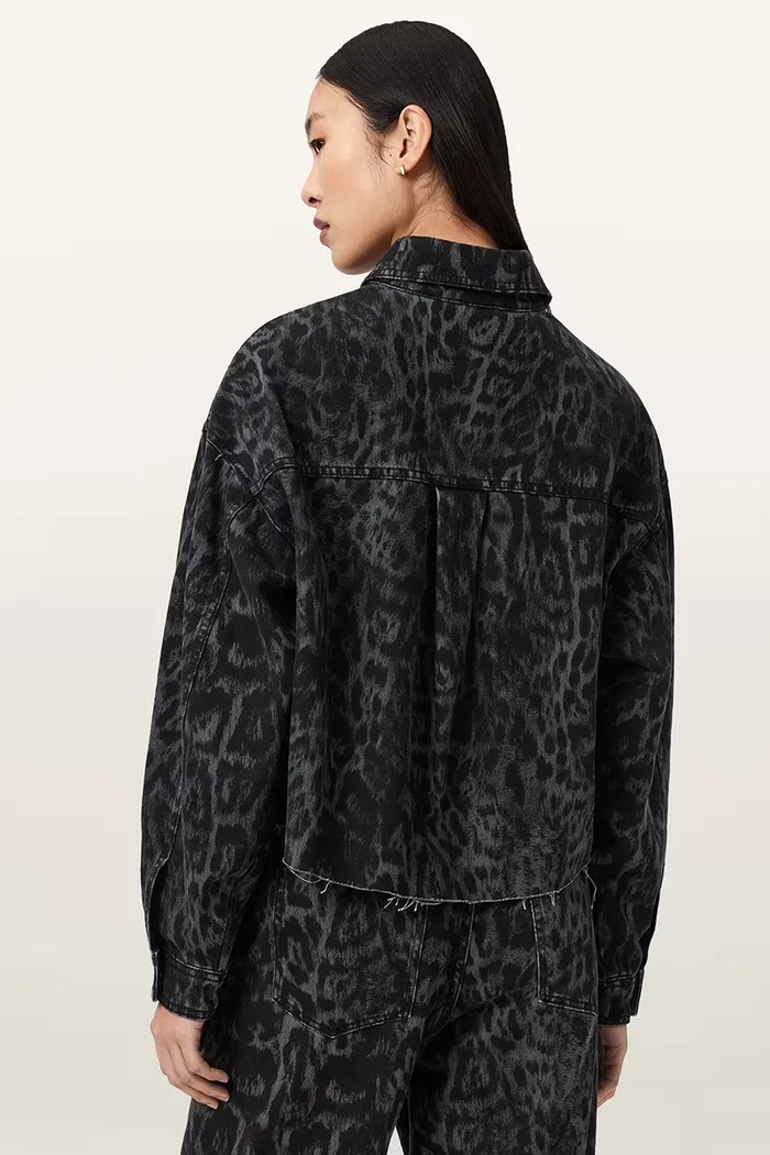 Rifľová košeľa AllSaints NICKY W121PE čierna SS26