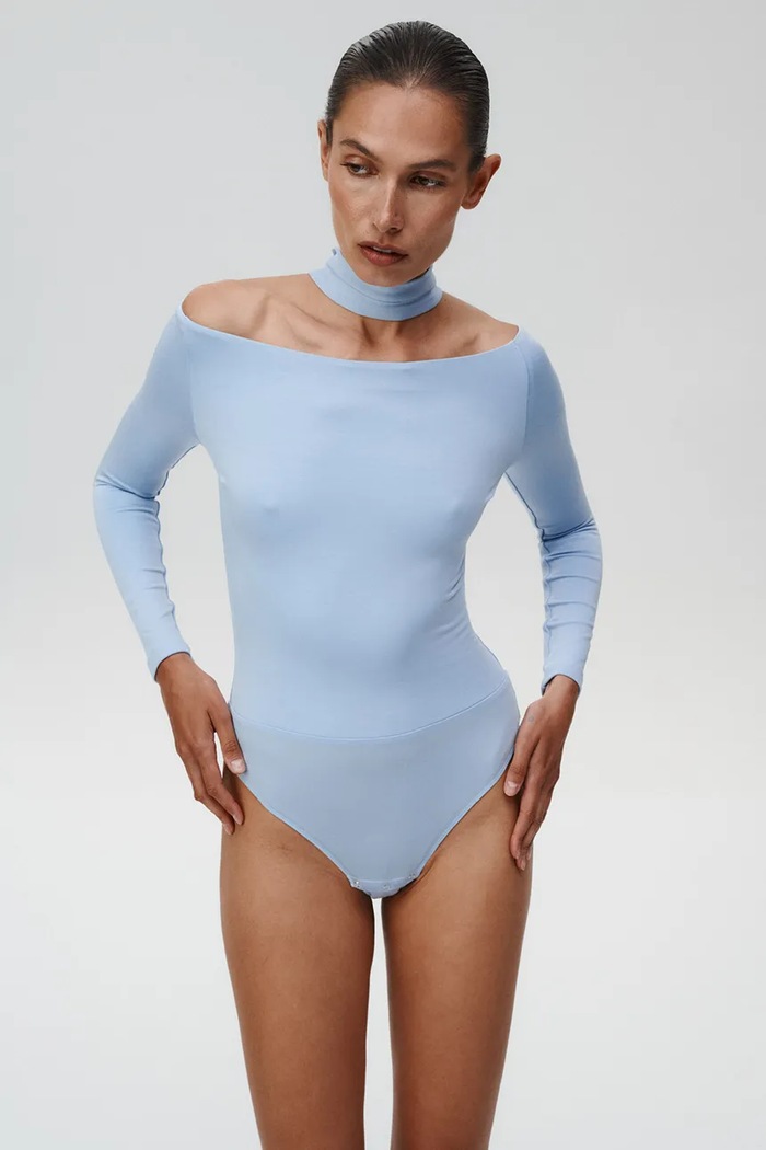 Undress Code body Drunk In Love Bodysuit z elastanem niebieski 1096UC