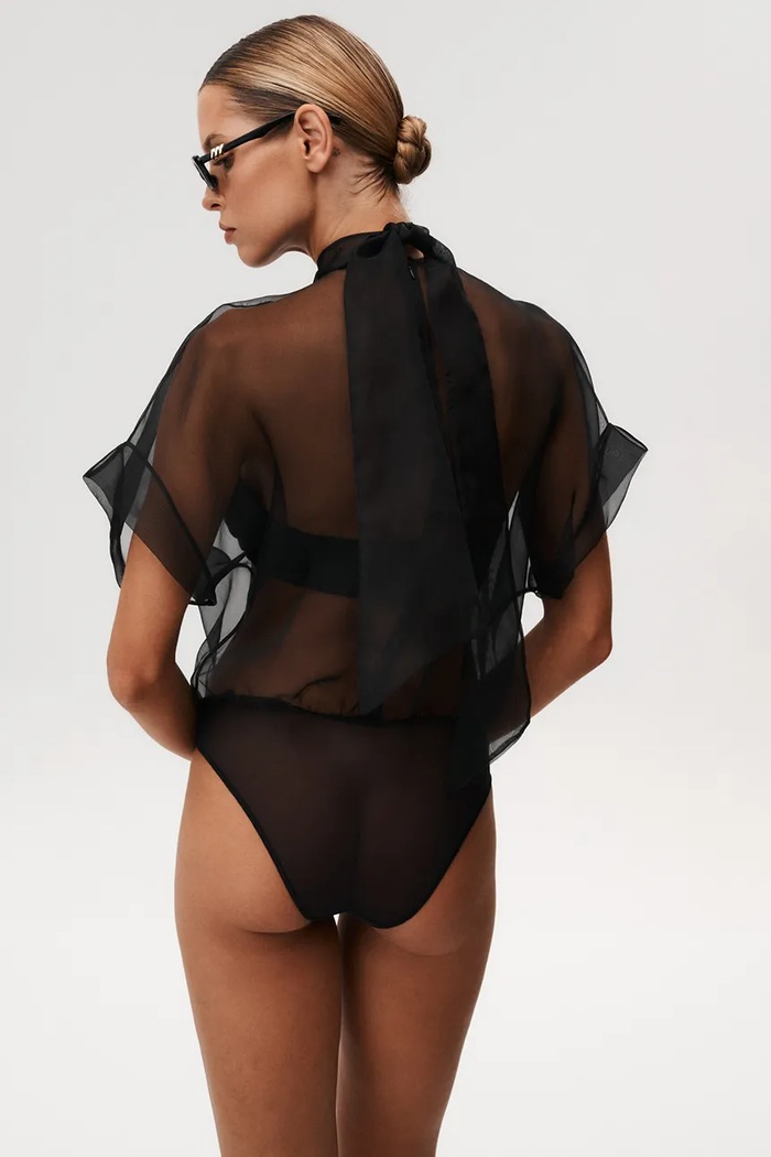 Undress Code selyem body Pirouette Bodysuit 1122UC fekete SS26