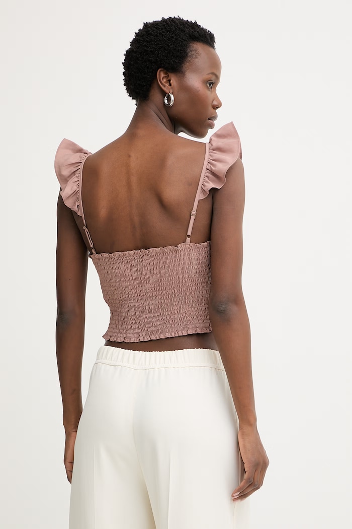 Odzież Guess top damski z modalem ROSSANA W6GH92.W2383 brązowy