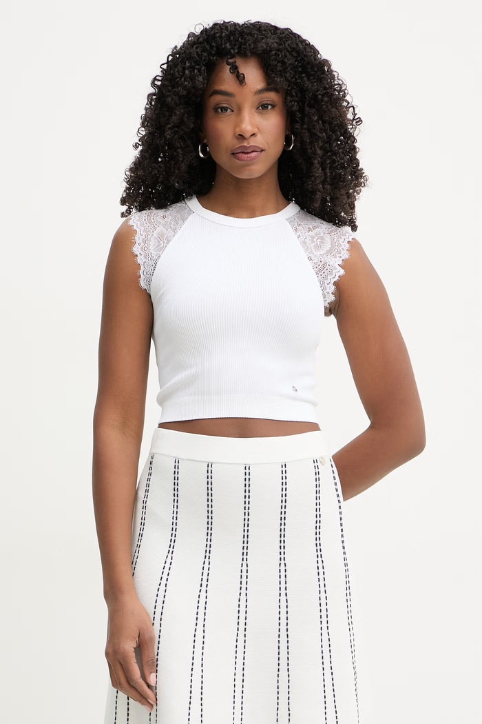 Guess crop top dámsky MILLIE biela W6GZ01.Z0606