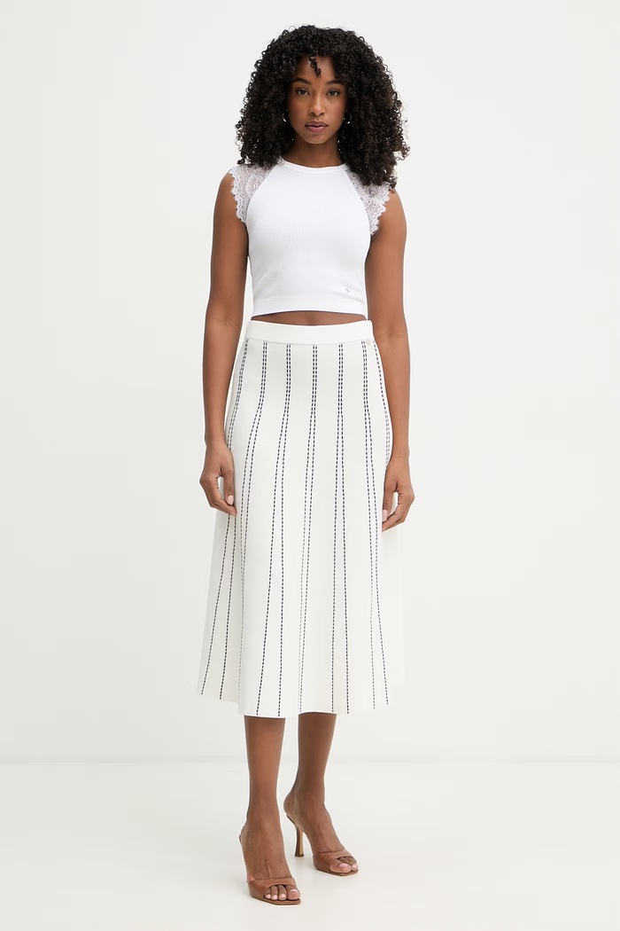 Guess crop top dámsky MILLIE W6GZ01.Z0606 biela SS26