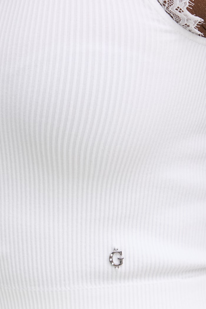 Guess crop top dámsky MILLIE W6GZ01.Z0606 biela