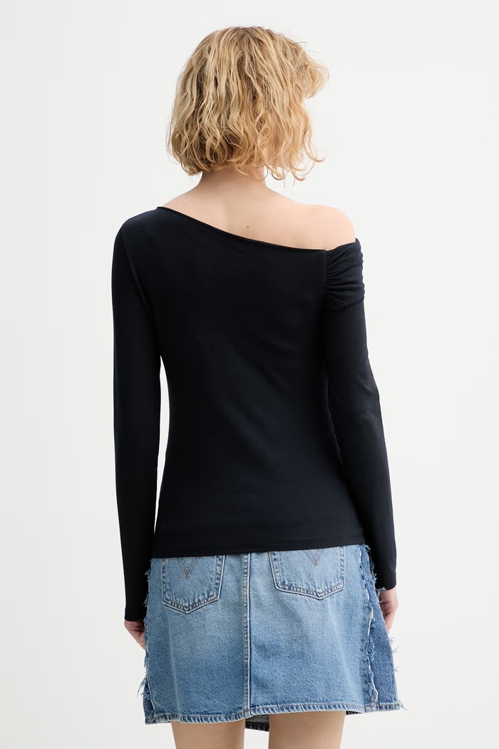 Oblečenie Tričko s dlhým rukávom Levi's OFF SHOULDER LS 005IT tmavomodrá